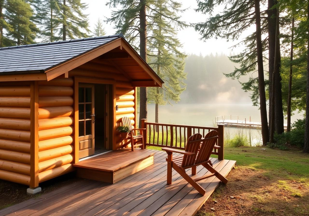 Camping Lac & Pins — chalet bois